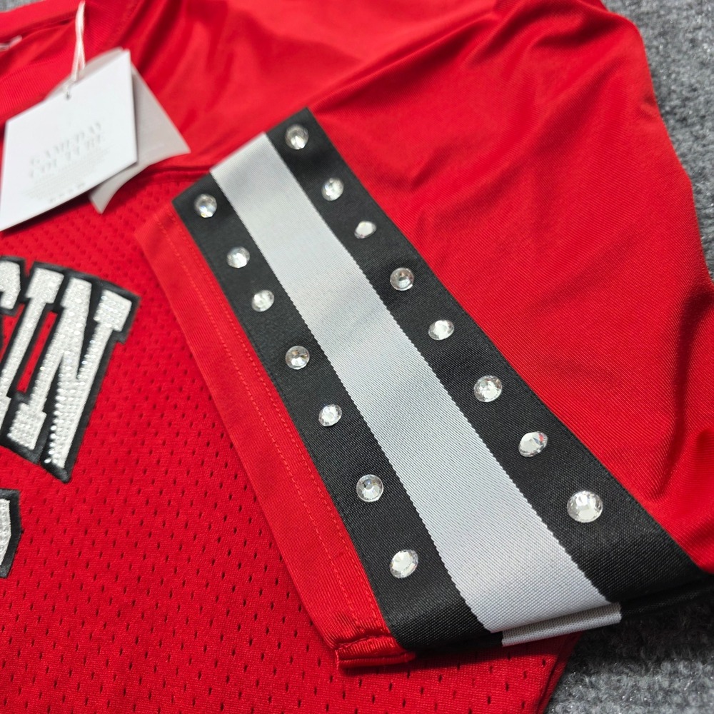 Gameday Couture Wisconsin Badgers Rhinestone Jersey Women's XL Red T452 NCAA - Picture 9 of 14